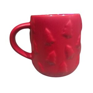 Bay Island Red Christmas Tree Embossed Ceramic Coffee Mug Matte Holiday 2024